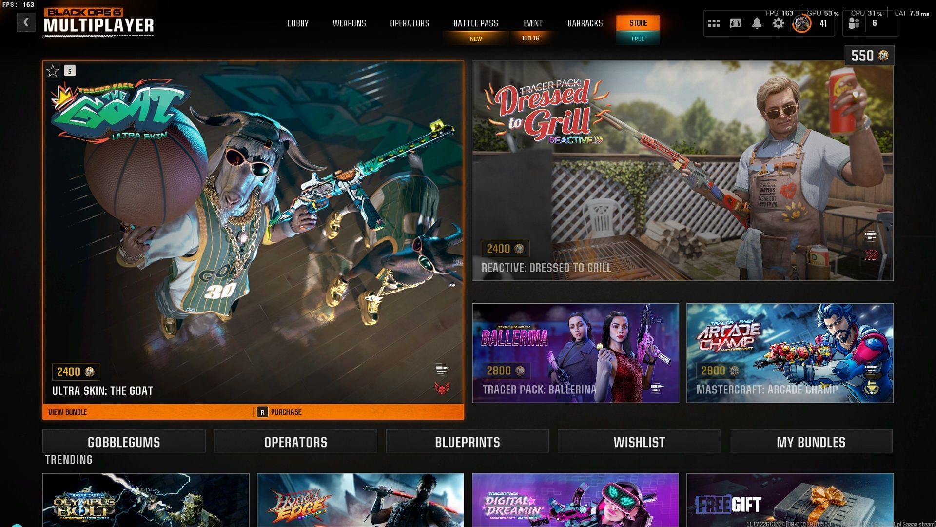 The Goat bundle in WZ and BO6 (Image via Sportskeeda Gaming || Activision)